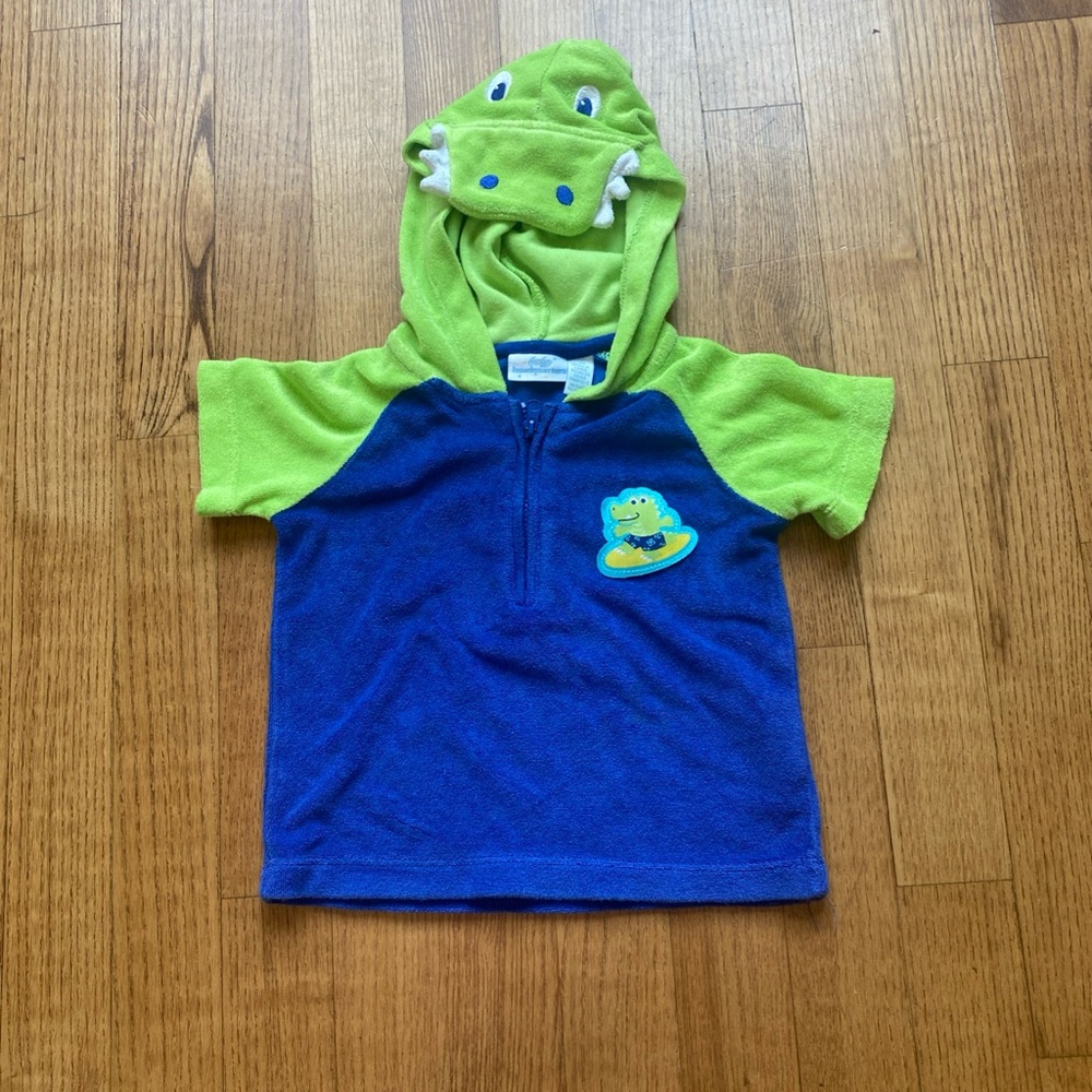 Baby Headquarters sz: 6/9M Green and Blue Kids Dinosaur Swim Coverup Terry Cloth